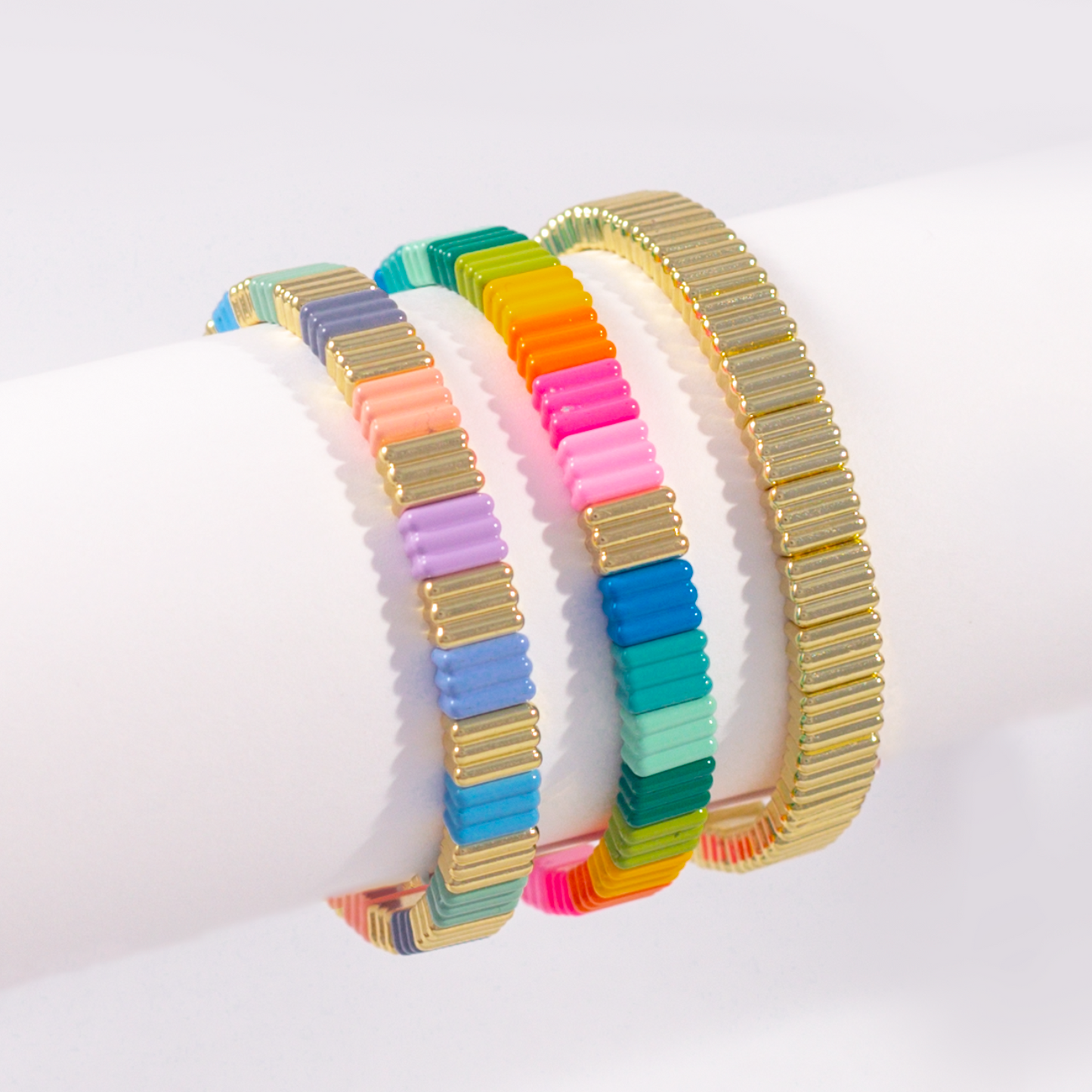Groovy Enamel Bracelet | Gold | Thick