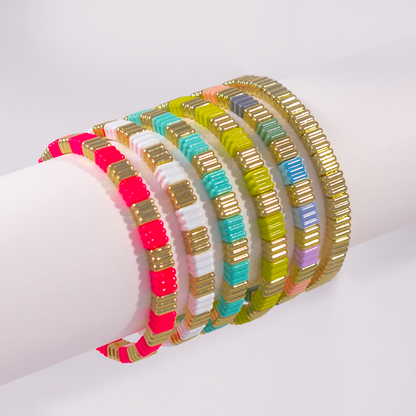 Groovy Enamel Bracelet | Gold | Thin