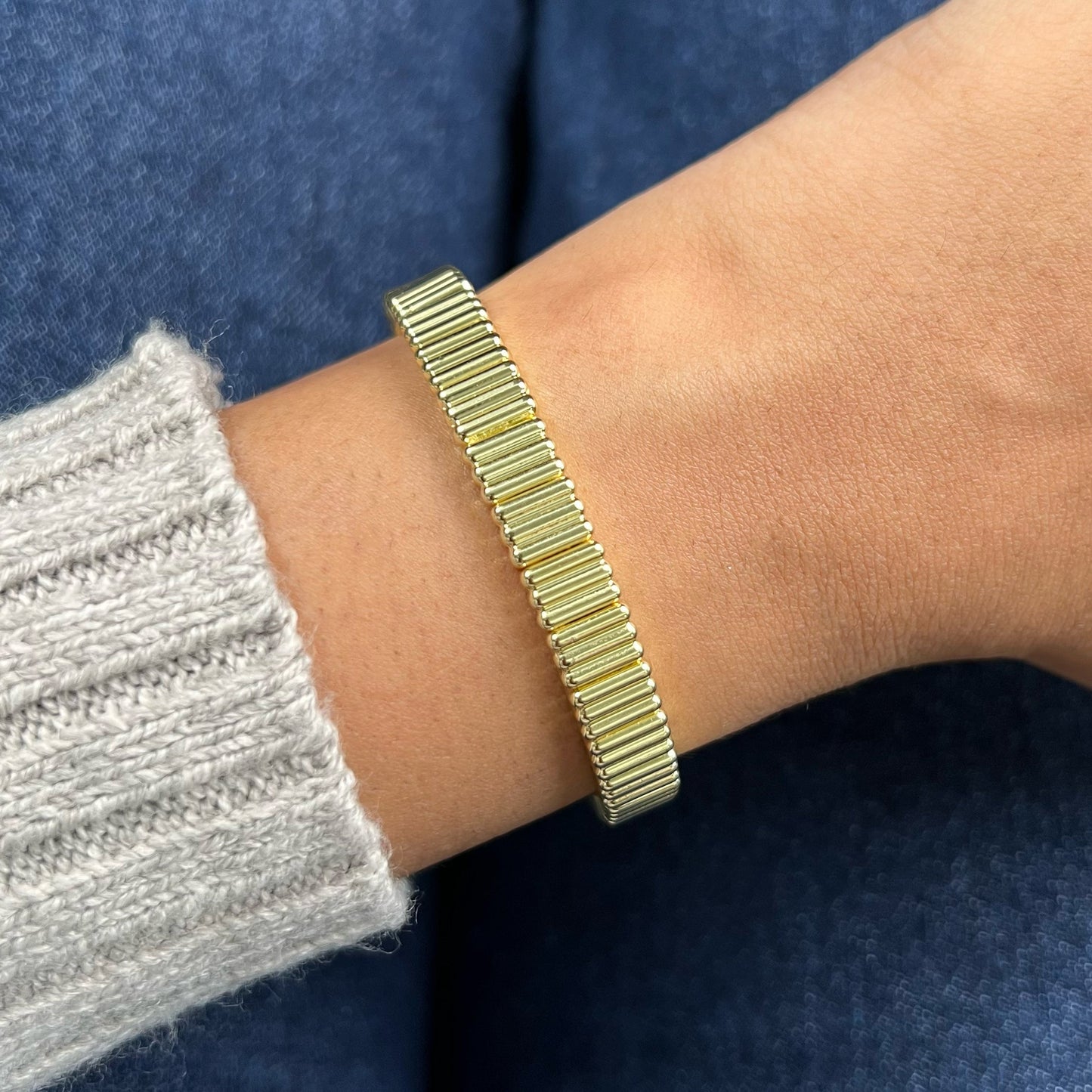 Groovy Enamel Bracelet | Gold | Thick