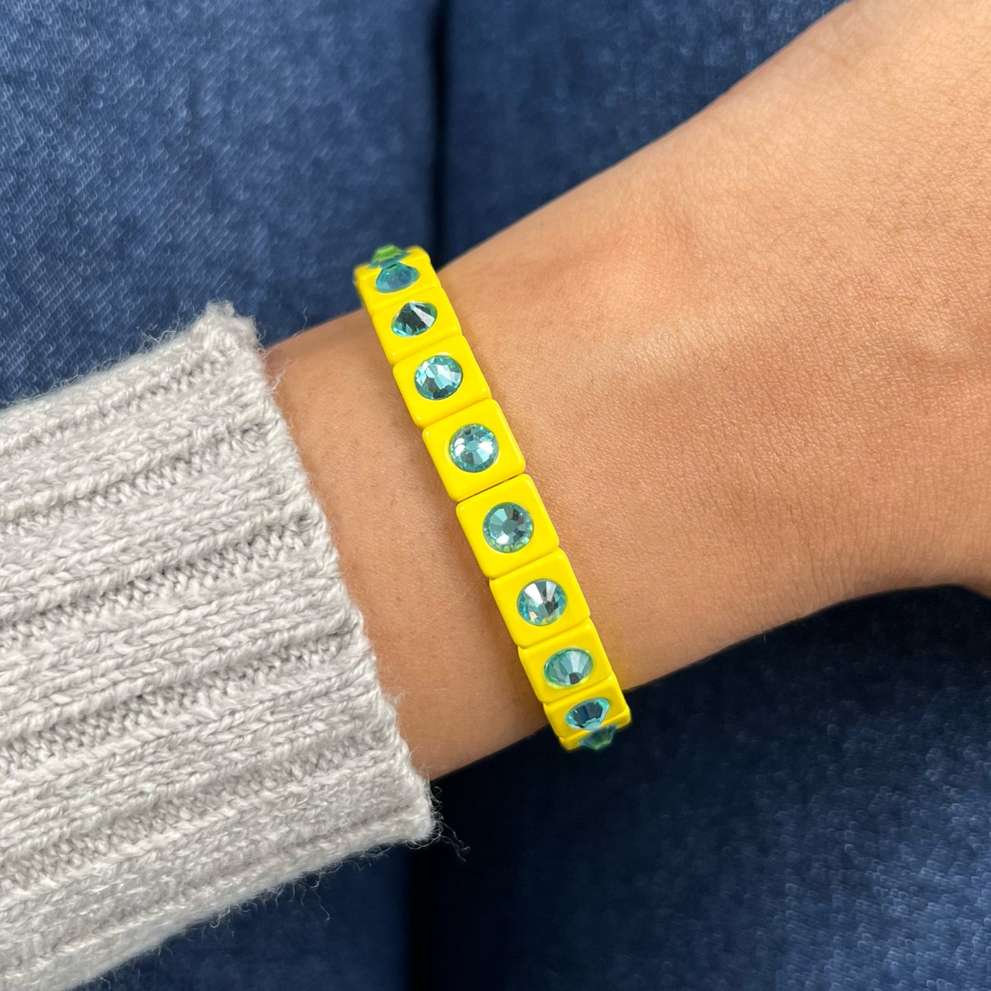 Bling Enamel Crystal Bracelet | Yellow