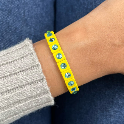 Bling Enamel Crystal Bracelet | Yellow
