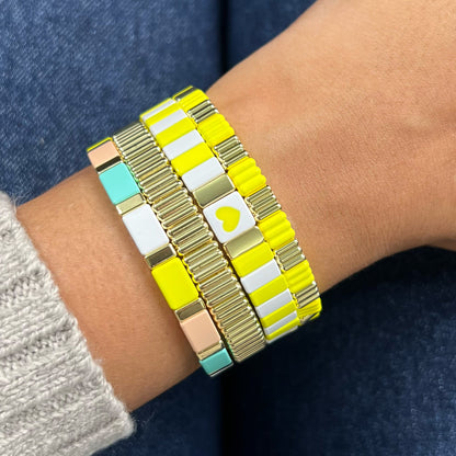 Groovy Enamel Bracelet | Gold | Thick