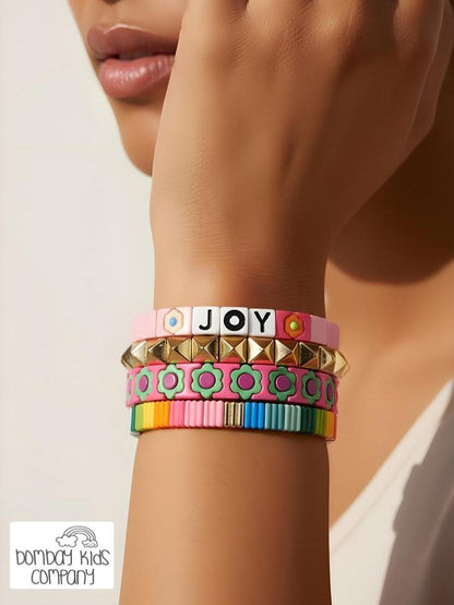 JOY Enamel Bracelet | Pop Pink & Yellow | LIMITED EDITION
